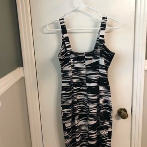 Black and white Calvin Klein dress.